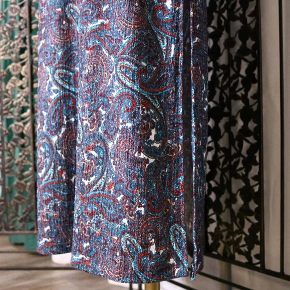 MICHAEL Michael Kors Paisley Chain Flutter Maxi Dress. Size XXS - Picture 5 of 10